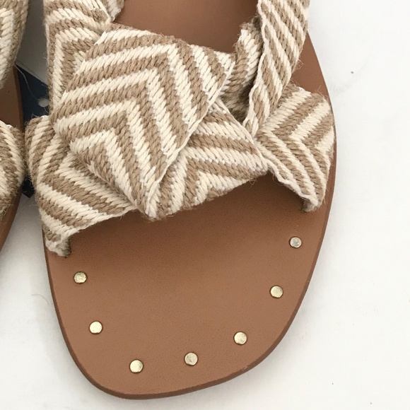 UNIVERSAL THREAD Knotted Slide Sandals Tan Slip On Sandals Women’s Size 7.5 - Picture 4 of 15